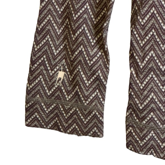 SmartWool Merino Wool Chevron Pattern Long Sleeve Top Base Layer Sweater Large - Picture 6 of 11